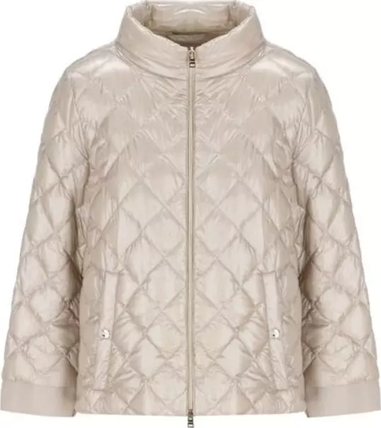 Beige Polyamide Full-Length Jacket