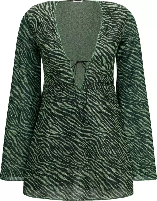 Bicolor Polyamide Casual Dress