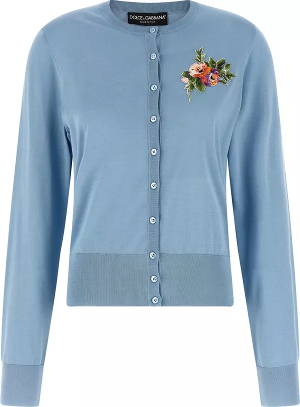 Blue Silk Cardigan