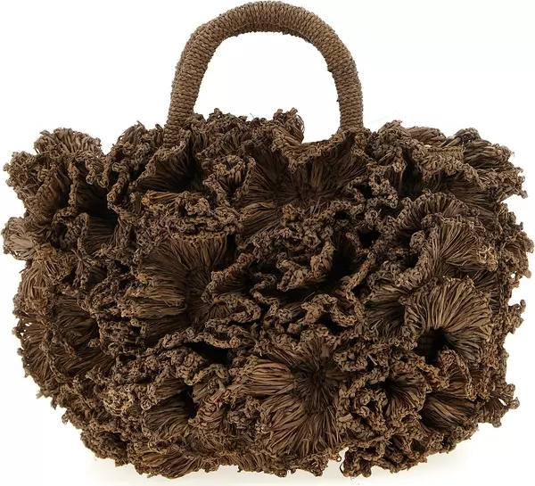 Brown Raffia Handbag