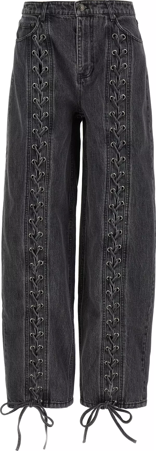 Black Cotton Straight-Leg Jeans