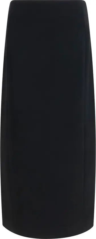 Black Acetate Long Skirt