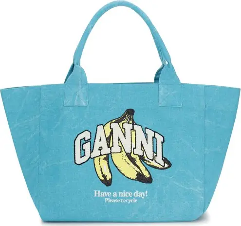 Blue Recycled Cotton Shoulder Bag