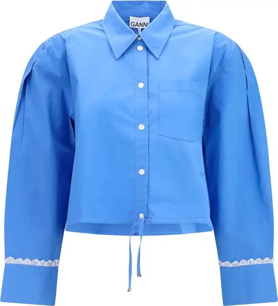 Blue Cotton Pattern Shirt