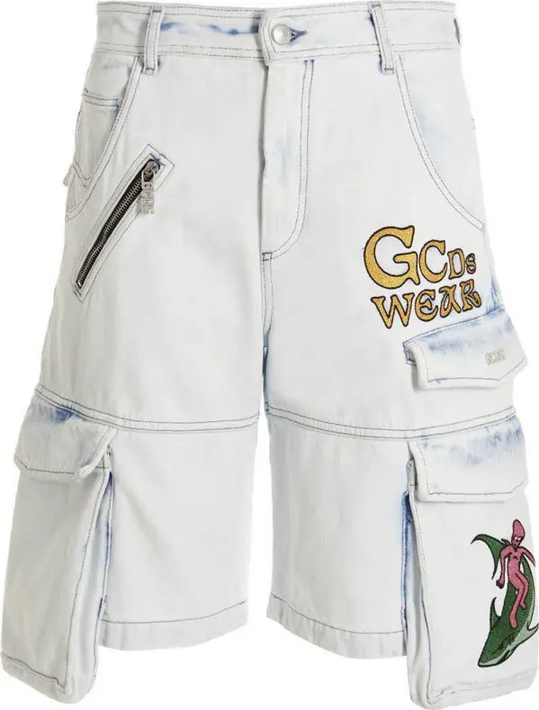 Blue Cotton Bermuda Shorts