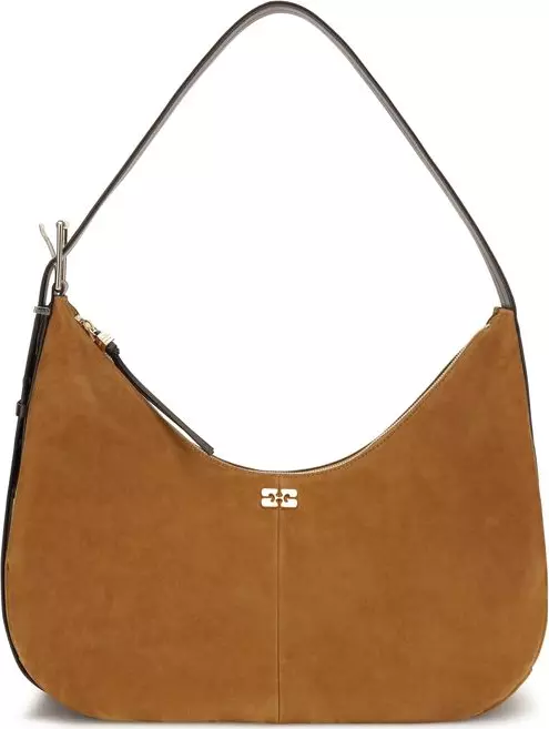 Brown Recycled Polyester Shoulder Bag