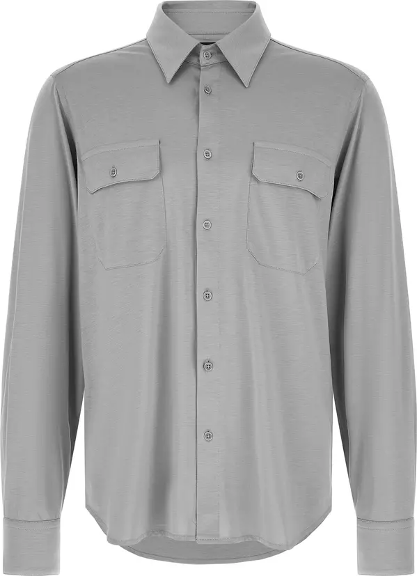 Gray Silk Blouse