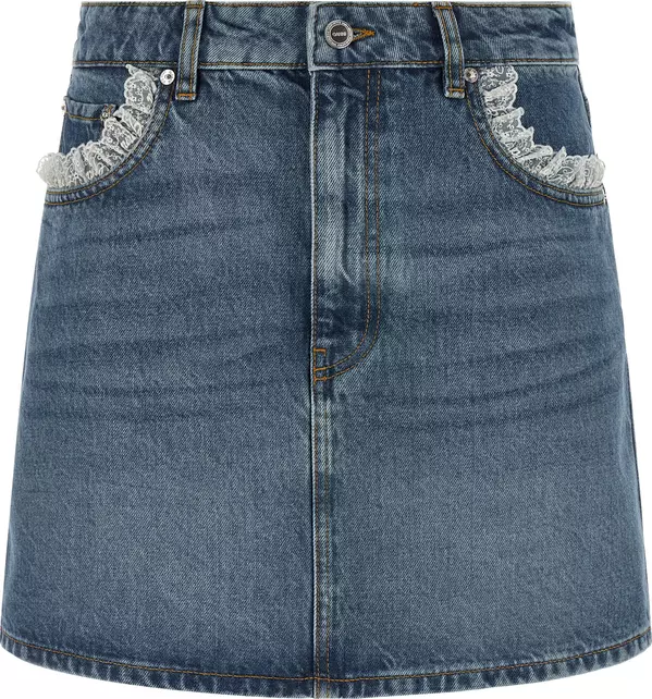Blue Cotton Long Skirt