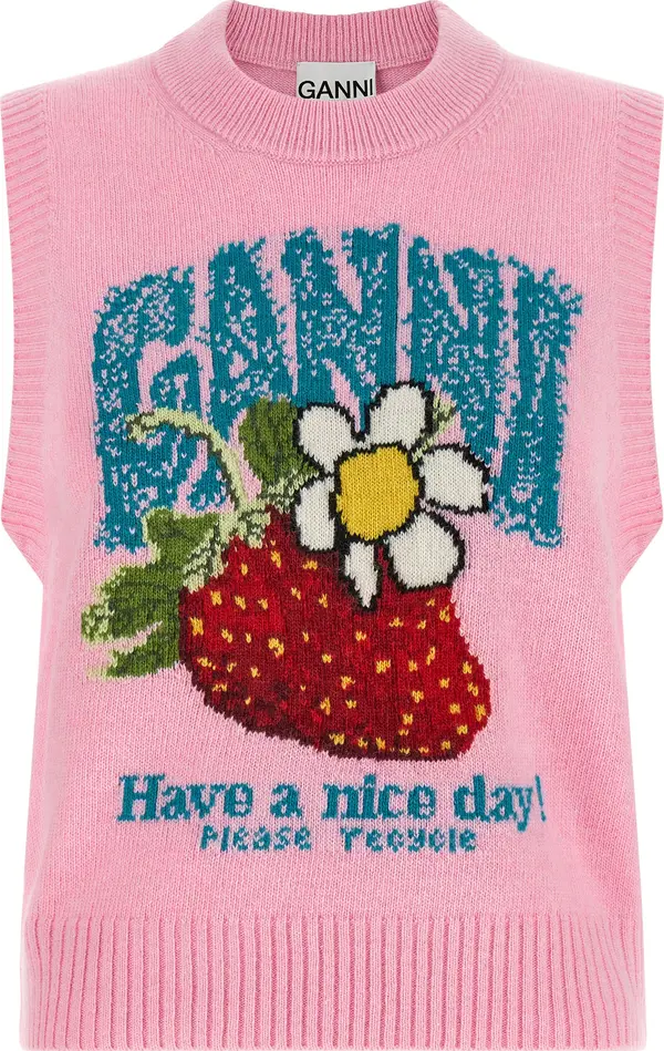 Multicolor Wool Sleeveles Sweater