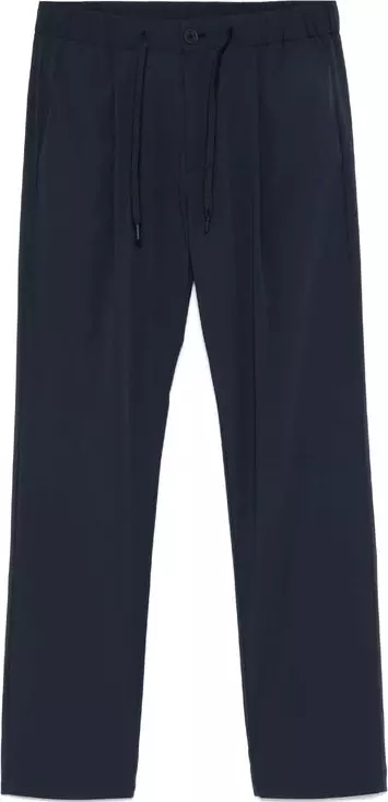 Blue Elastane Casual Pants