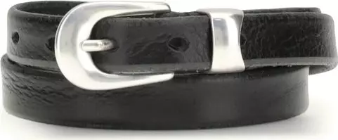 Black Calf Leather Bos Taurus Thin Belt