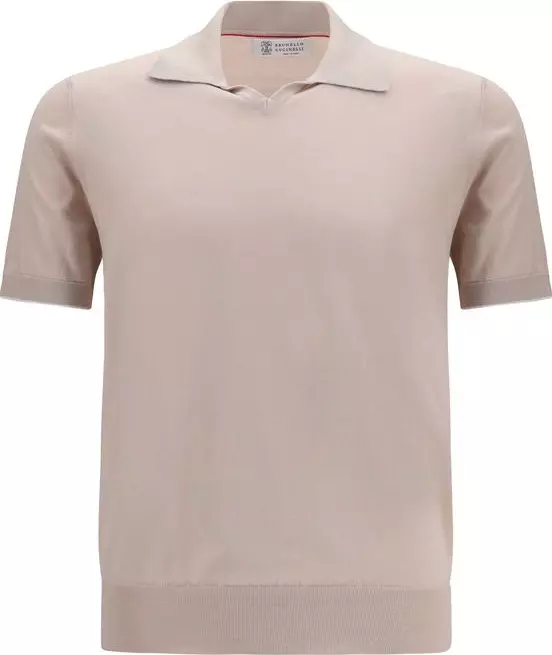 Beige Cotton Polo Shirt