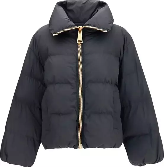 Black Viscose Full-Length Jacket