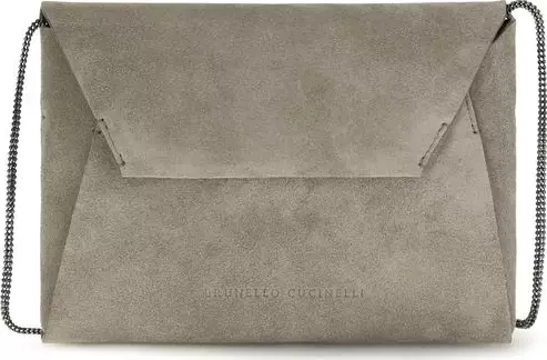 Gray Calf Leather Bos Taurus Clutch Bag