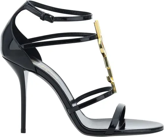 Black Calf Leather Bos Taurus Stiletto Heel Sandals
