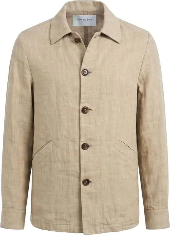 Beige Linen Men Jacket