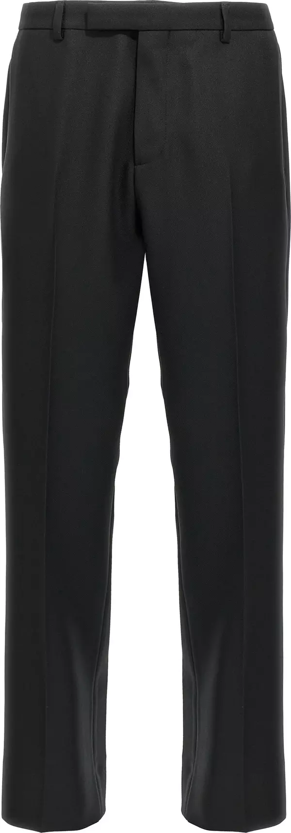 Black Polyester Casual Pants