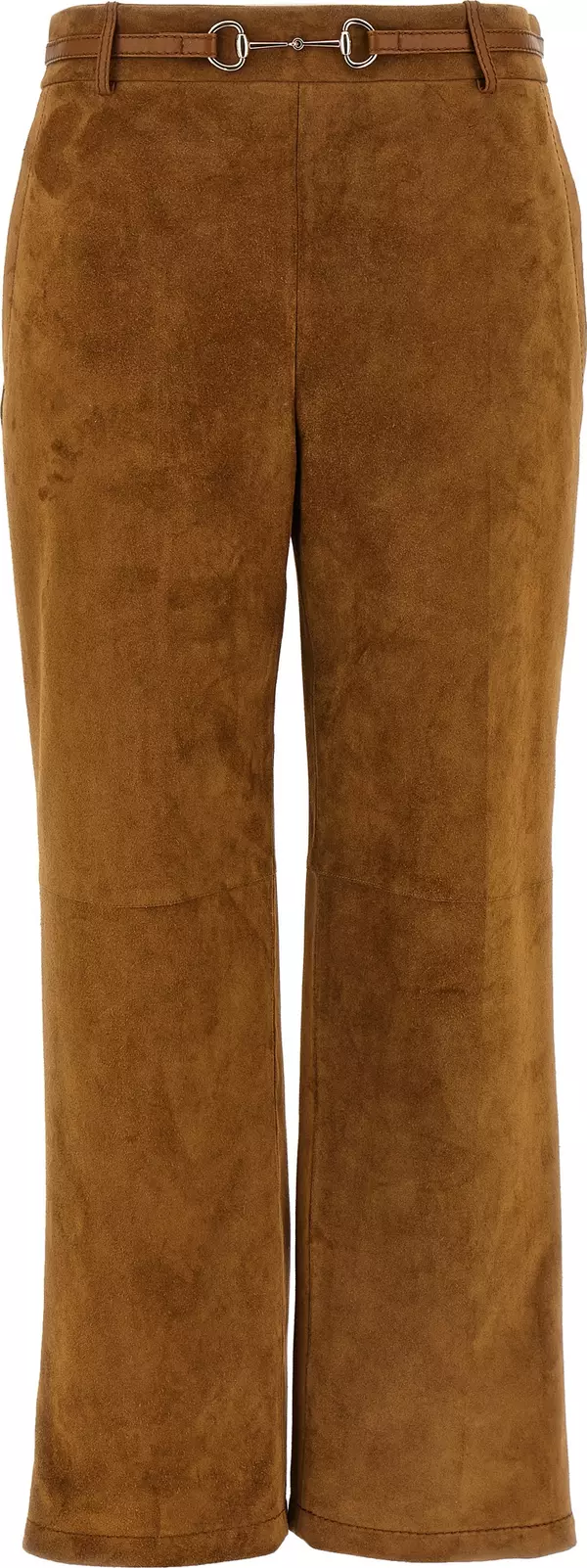 Brown Calfskin Pants