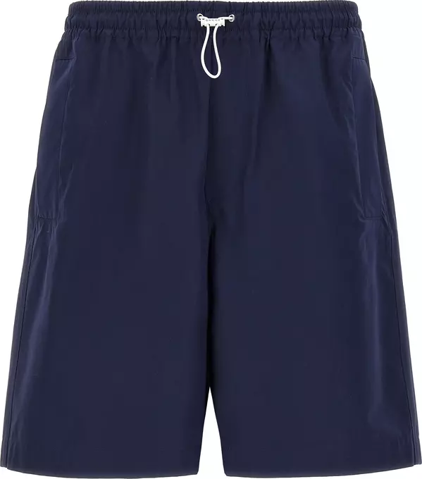 Blue Cotton Bermuda Shorts