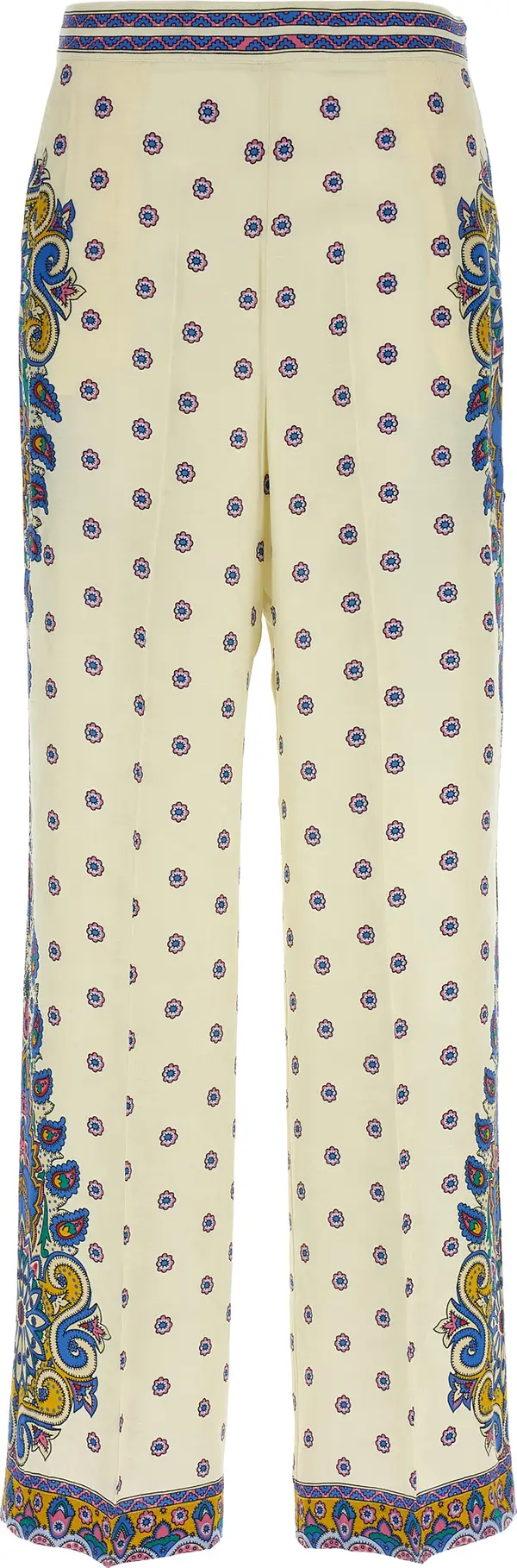 White Viscose Casual Pants
