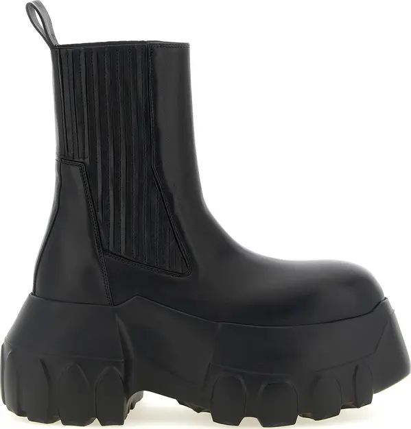 Black Ramie Ankle Boots