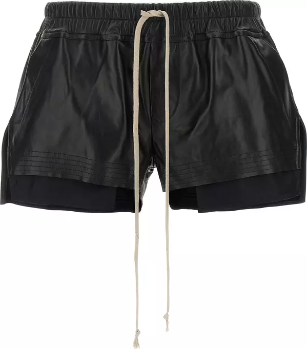 Black Lamb Leather Bermuda Shorts