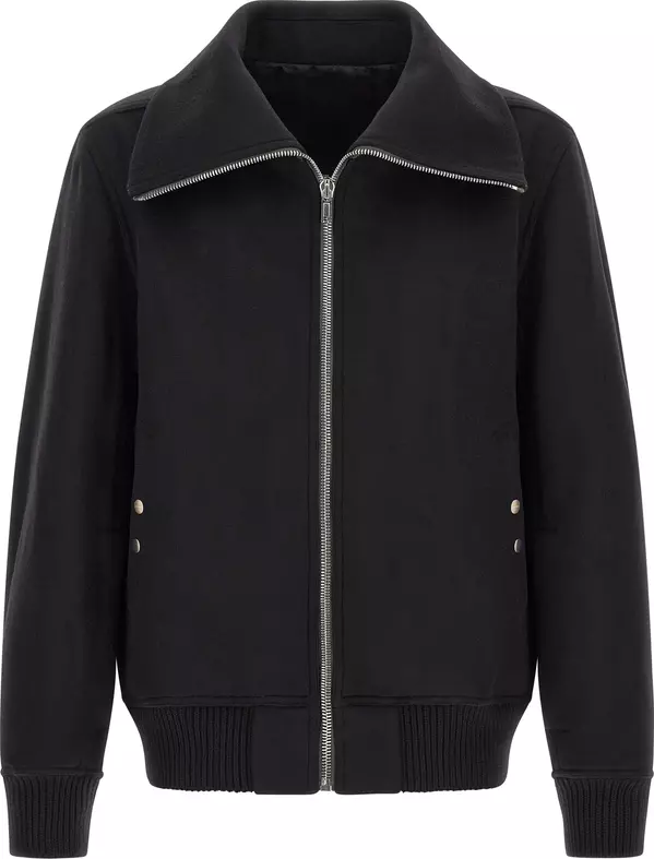 Black Virgin Wool Bomber