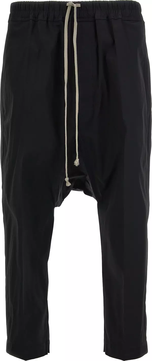 Black Cotton Casual Pants