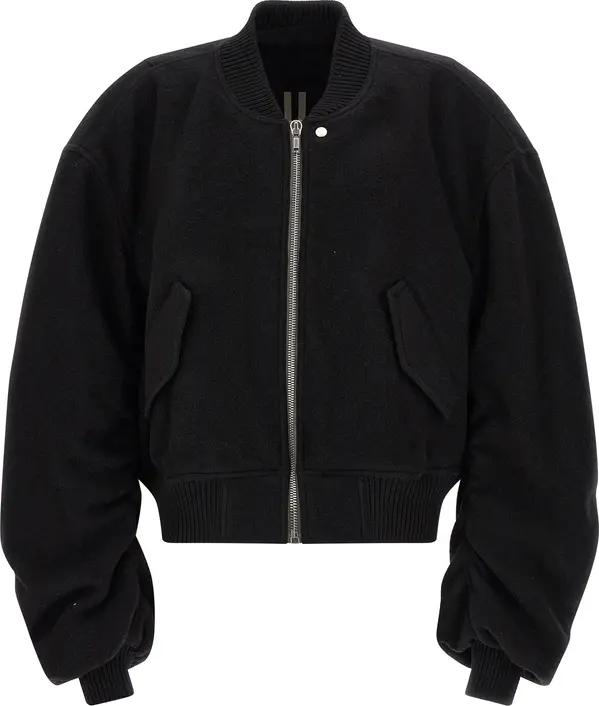 Black Virgin Wool Bomber