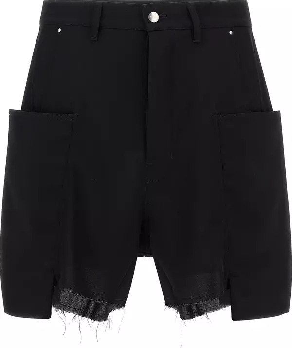 Black Wool Bermuda Shorts
