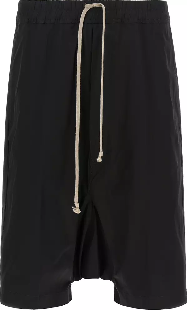 Black Cotton Bermuda Shorts