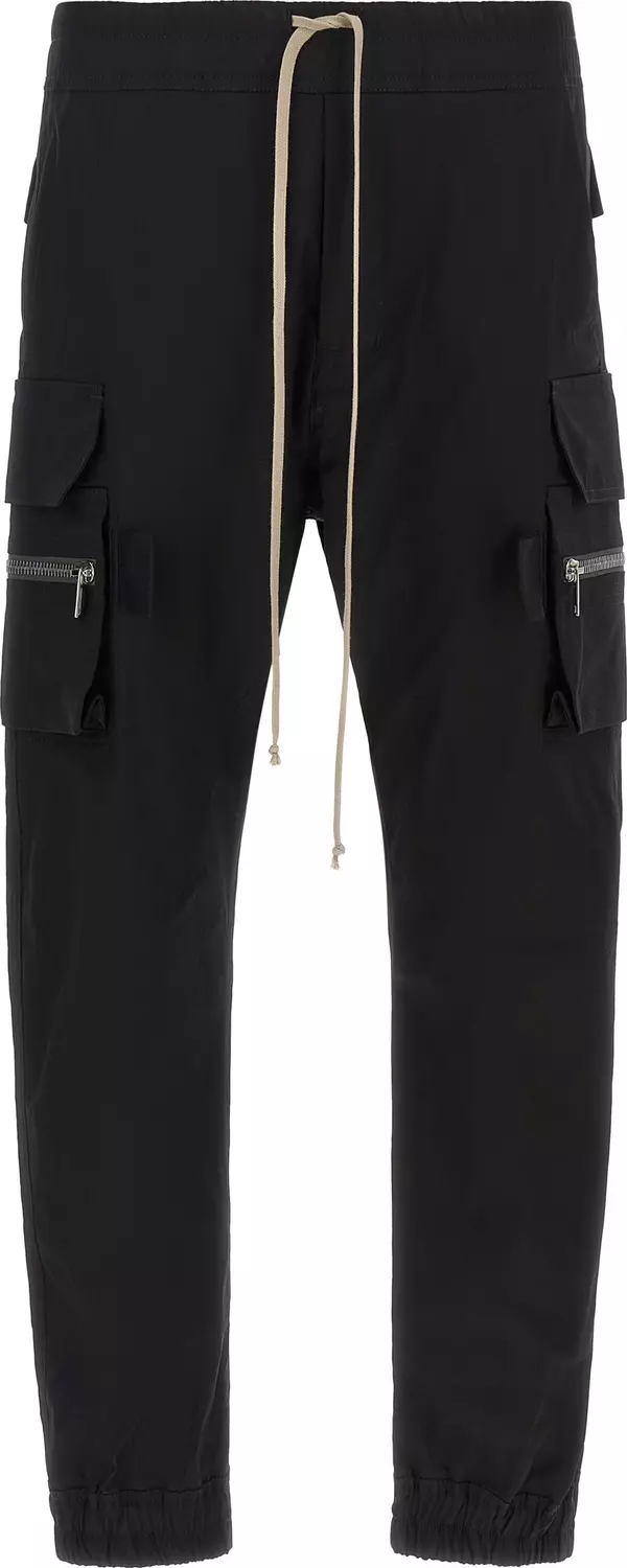 Black Cotton Cargo Pants