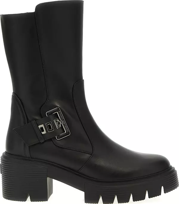 Black Calfskin Ankle Boots