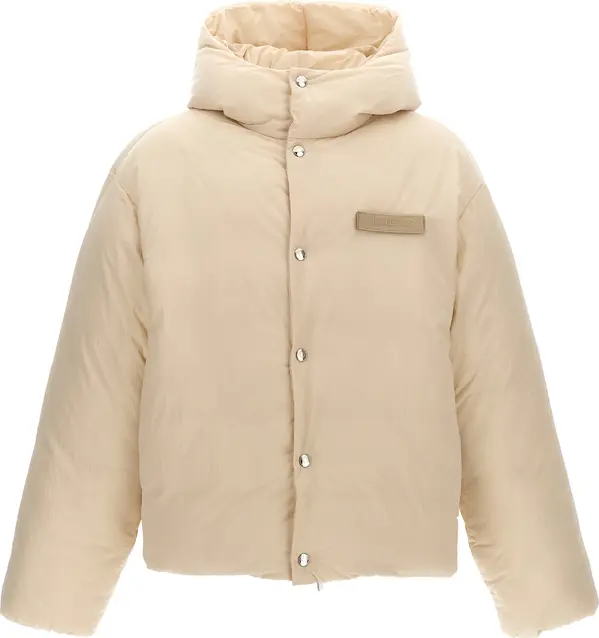 White Polyamide Full-Length Jacket