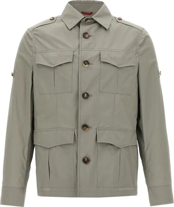 Bicolor Cotton Shell Jacket
