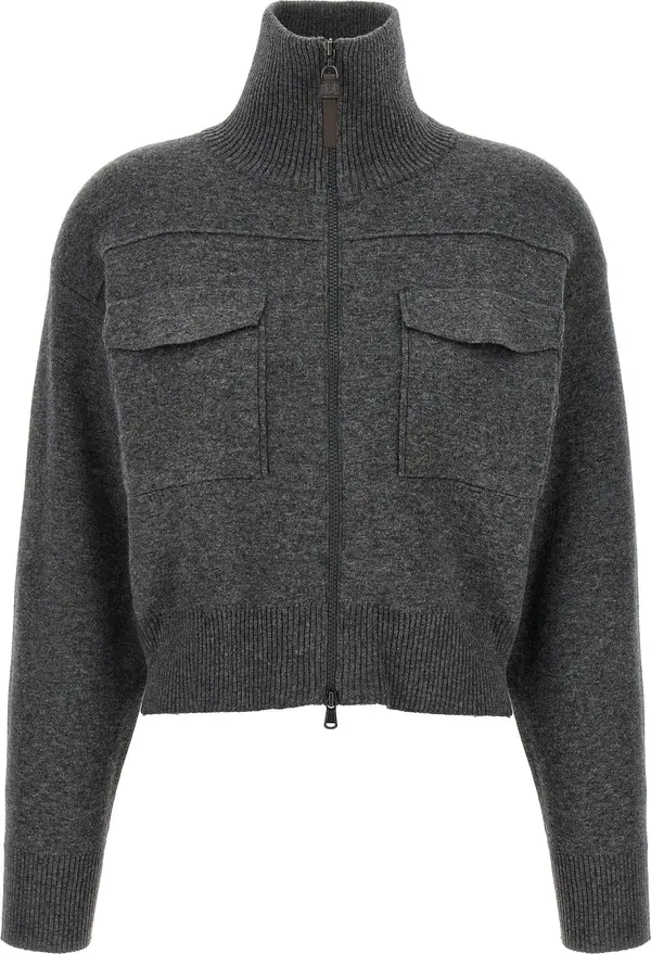 Gray Cashmere Cardigan