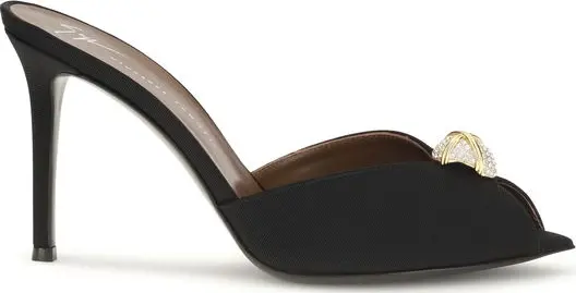 Black Calf Leather Bos Taurus Stiletto Heel Sandals