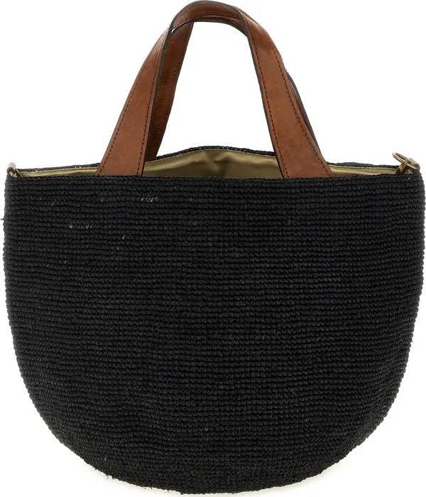 Black Raffia Handbag