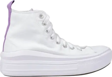 White Fabric Platform Sneakers