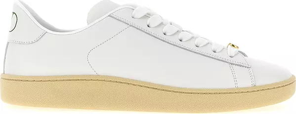 White Calfskin Low Top Sneakers