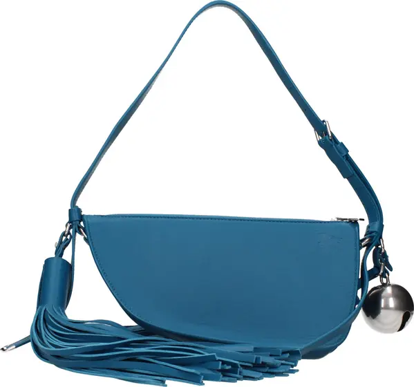 Blue Leather Shoulder Bag