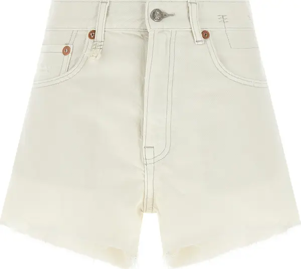 White Cotton Bermuda Shorts