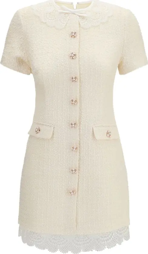Beige Polyester Casual Dress