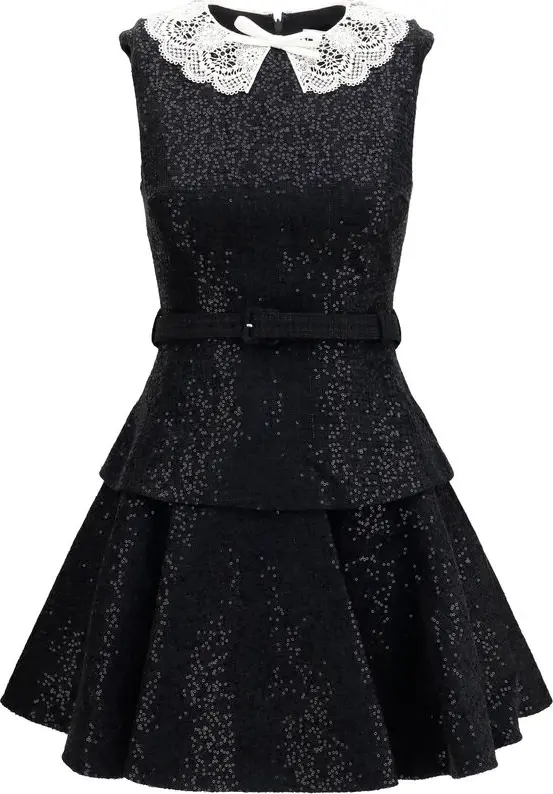 Black Polyester Casual Dress