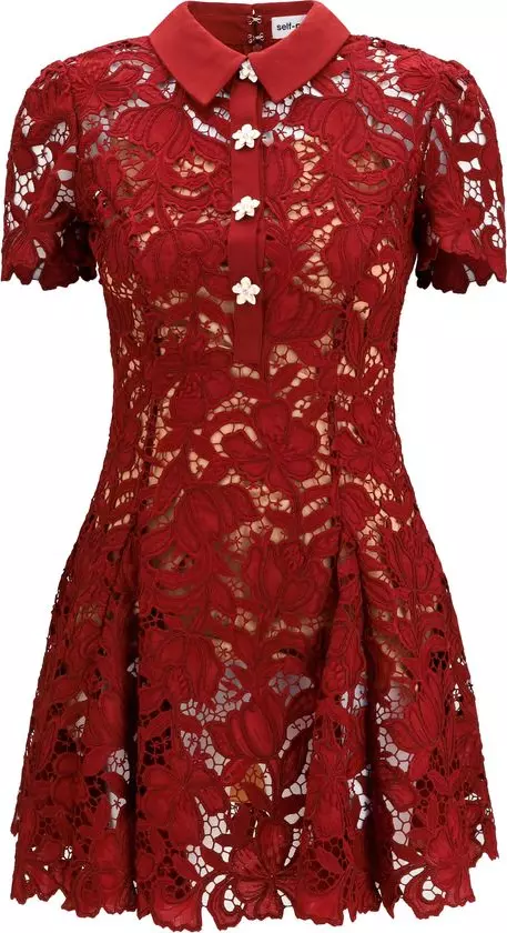 Bordeaux Polyester Cocktail Dress