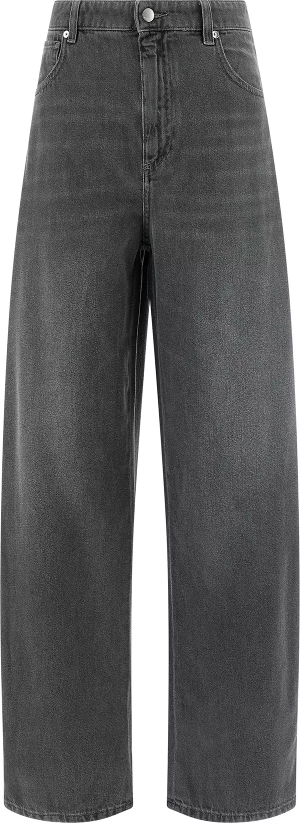 Gray Cotton Cropped Jeans