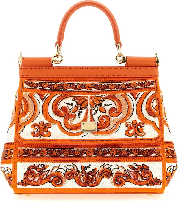 Orange Cotton Handbag
