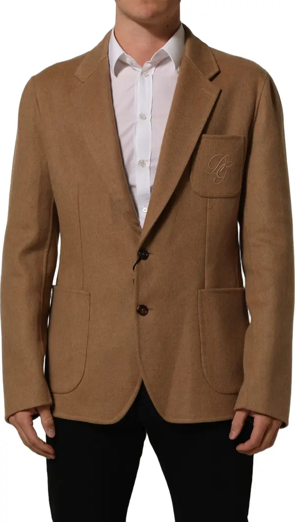 Brown Single Breasted 2 Button Suit Jacket