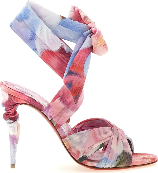 Multicolor Nylon Stiletto Heel Sandals