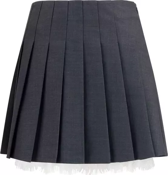 Gray Polyamide Mini Skirt